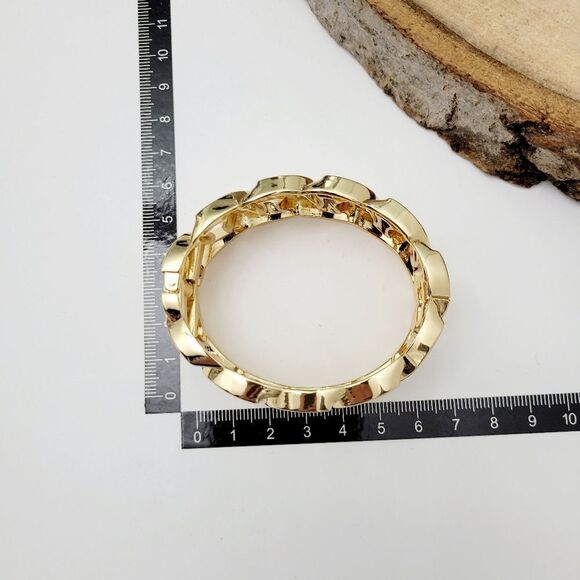 Brand New Gold Tone Chain Style Bangle Bracelet - Picture 9 of 10